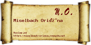 Miselbach Oriána névjegykártya